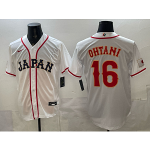Team Japan Dodgers 16 Ohtani White 2026 World Cup Cool Base Men Jersey