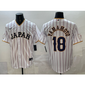 Team Japan Dodgers 18 Yamamoto White 2026 World Cup Cool Base Men Jersey