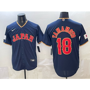 Team Japan Los Angeles Dodgers 18 Yamamoto 2026 World Cup Cool Base Men Jersey