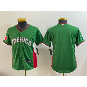 Team Mexico Blank Green Cool Base Youth Jersey
