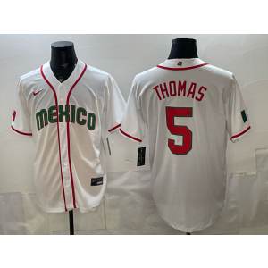 Team Mexico Diamondbacks 5 Alek Thomas White 2026 World Cup Cool Base Men Jersey