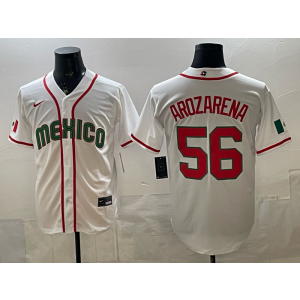 Team Mexico Mariners 56 Arozarena White 2026 World Cup Cool Base Men Jersey