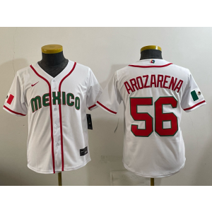 Team Mexico Mariners 56 Arozarena White 2026 World Cup Cool Base Youth Jersey