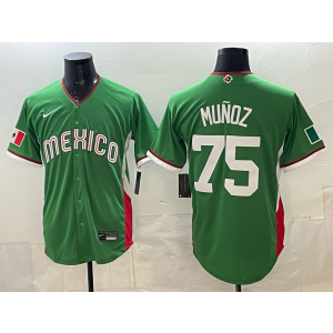 Team Mexico Mariners 75 Munoz Green 2026 World Cup Cool Base Men Jersey