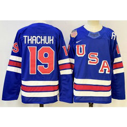 Team USA 19 Tkachuk Blue New Men Jersey Team USA 19 Tkachuk Blue New Men Jersey