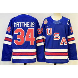Team USA 34 Matthews Blue New Men Jersey Team USA 34 Matthews Blue New Men Jersey
