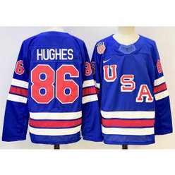 Team USA 86 Hughes Blue New Men Jersey Team USA 86 Hughes Blue New Men Jersey