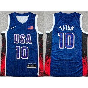 Team USA Basketball 10 Jayson Tatum Navy 2024 Olympics Jersey