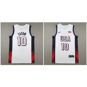 Team USA Basketball 10 Jayson Tatum White Men Jersey