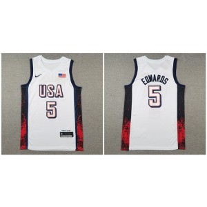 Team USA Basketball 5 Edwards White Men Jersey