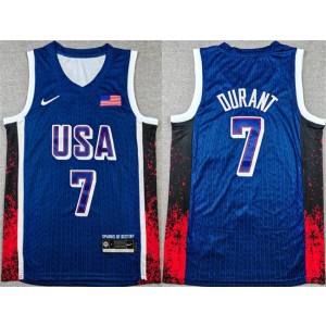 Team USA Basketball 7 Kevin Durant Navy 2024 Olympics Jersey