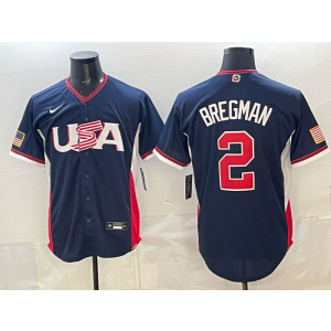 Team USA Boston Red Sox 2 Bregman Navy 2026 World Cup Cool Base Men Jersey