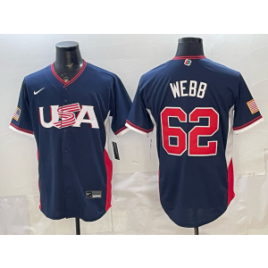 Team USA Giants 62 Webb Navy 2026 World Cup Cool Base Men Jersey