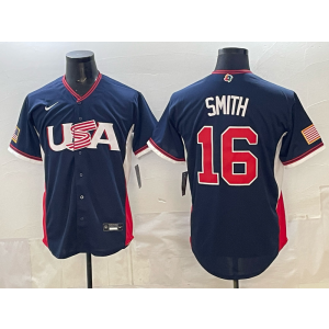 Team USA Los Angeles Dodgers 16 Will Smith Navy 2026 World Cup Cool Base Men Jersey