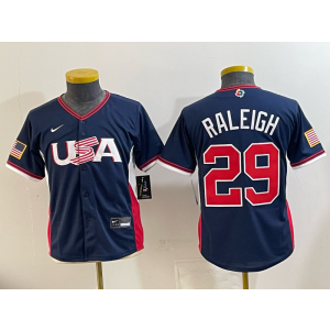 Team USA Mariners 29 Raleigh Navy 2026 World Cup Cool Base Youth Jersey Team USA Mariners 29 Raleigh Navy 2026 World Cup Cool Base Youth Jersey