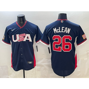 Team USA New York Mets 26 Mclean Navy 2026 World Cup Cool Base Men Jersey