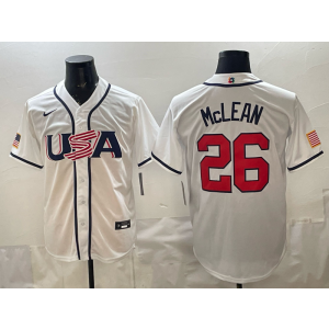 Team USA New York Mets 26 Mclean White 2026 World Cup Cool Base Men Jersey