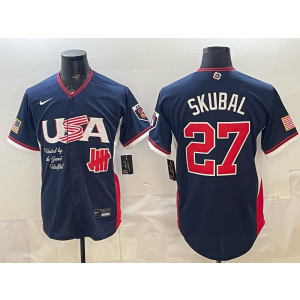 Team USA Tigers 27 Skubal Blue World Cup Cool Base Men Jersey
