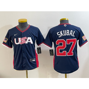 Team USA Tigers 27 Skubal Navy 2026 World Cup Cool Base Youth Jersey