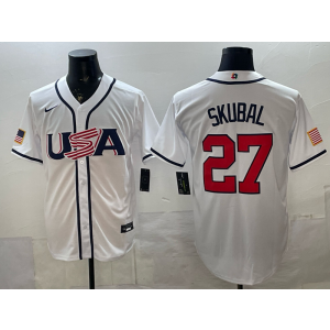 Team USA Tigers 27 Skubal White 2026 World Cup Cool Base Men Jersey