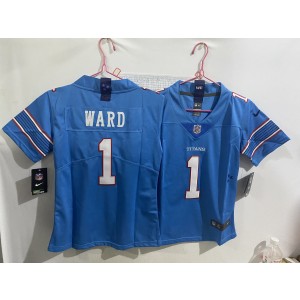 Tennessee Titans 1 Cameron Ward Light Blue Vapor Limited Youth Jersey
