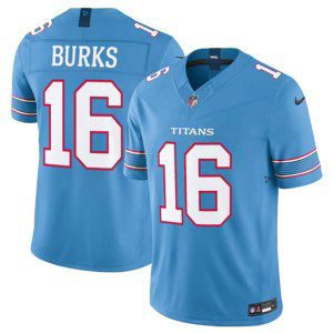Tennessee Titans 16 Treylon Burks Light Blue 2026 F.U.S.E. Vapor Limited Men Jersey