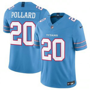 Tennessee Titans 20 Tony Pollard Light Blue 2026 F.U.S.E. Vapor Limited Men Jersey