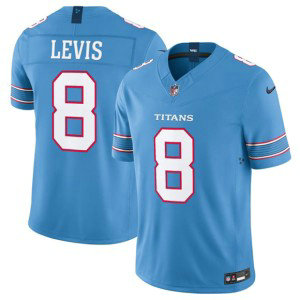 Tennessee Titans 8 Will Levis Light Blue 2026 F.U.S.E. Vapor Limited Men Jersey