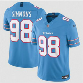 Tennessee Titans 98 Jeffery Simmons Light Blue 2026 F.U.S.E. Vapor Limited Men Jersey