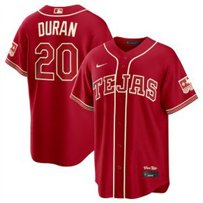 Texas Rangers 20 Ezequiel Durán Red 2026 City Connect Cool Base Men Jersey