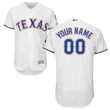 Texas Rangers White Men's Customized Flexbase Jersey