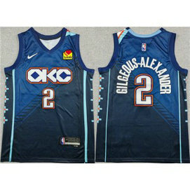 Thunder 2 Shai Gilgeous-Alexander Navy 2025-26 City Edition Men Jersey
