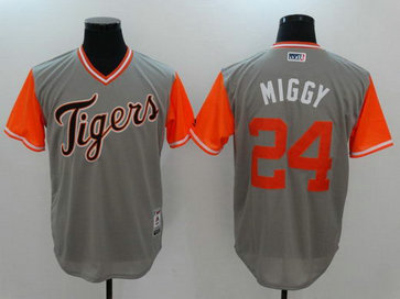 Tigers 24 Miguel Cabrera Miggy Majestic Gray 2017 Players Weekend Nickname Jersey