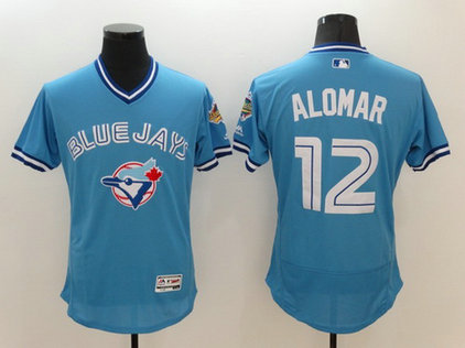 Toronto Blue Jays #12 Roberto Alomar Retired Light Blue 2016 Flexbase Majestic Baseball Jersey