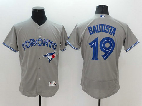 Toronto Blue Jays #19 Jose Bautista Gray Road 2016 Flexbase Majestic Baseball Jersey