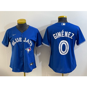 Toronto Blue Jays 0 Gimenez Blue Cool Base Women Jersey
