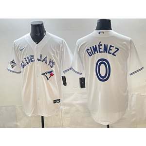 Toronto Blue Jays 0 Gimenez White World Series Cool Base Men Jersey
