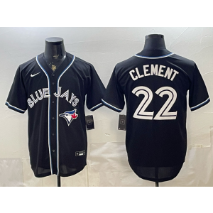 Toronto Blue Jays 22 Ernie Clement Black Cool Base Men Jersey