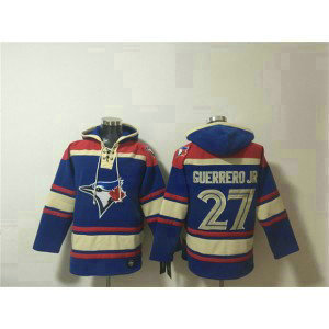 Toronto Blue Jays 27 Vladimir Guerrero Jr. Royal Ageless Must-Have Lace-Up Pullover Hoodie