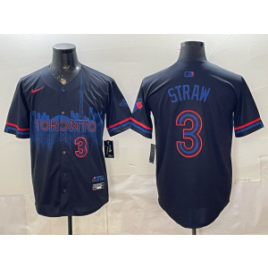Toronto Blue Jays 3 Myles Straw Black City Cool Base Men Jersey