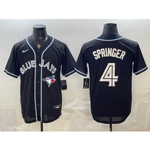 Toronto Blue Jays 4 George Springer Black Cool Base Men Jersey