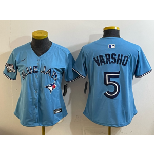 Toronto Blue Jays 5 Varsho Light Blue Cool Base Women Jersey