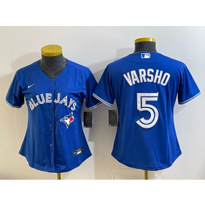 Toronto Blue Jays 5 Varsho Navy Cool Base Women Jersey
