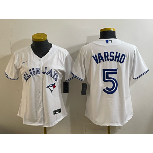 Toronto Blue Jays 5 Varsho White Cool Base Women Jersey