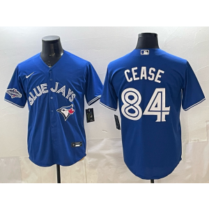 Toronto Blue Jays 84 Cease Blue World Series Cool Base Men Jersey