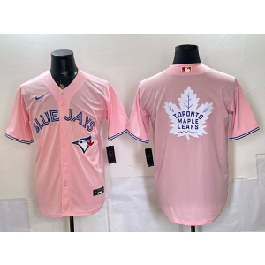 Toronto Blue Jays Blank Pink Logo Cool Base Men Jersey