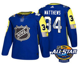 Toronto Maple Leafs #34 Auston Matthews Blue 2018 NHL All-Star Men's Stitched Ice Hockey Jersey