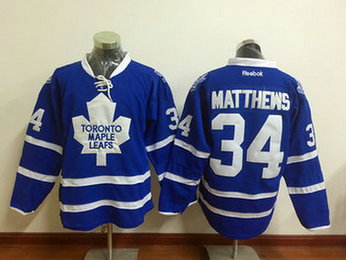 Toronto Maple Leafs #34 Auston Matthews Royal Blue Reebok Hockey Jersey