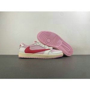 Travis Scott × Nike Air Jordan 1 Low Shy Pink Shoes