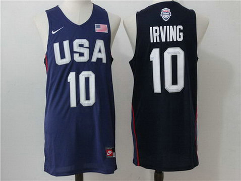 USA 10 Kyrie Irving Blue 2016 Olympics Dream Team Stitched Jersey
